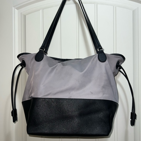 Radley London Dane Park Grey with Black Tote Purse Bag Drawstring - Picture 3 of 9